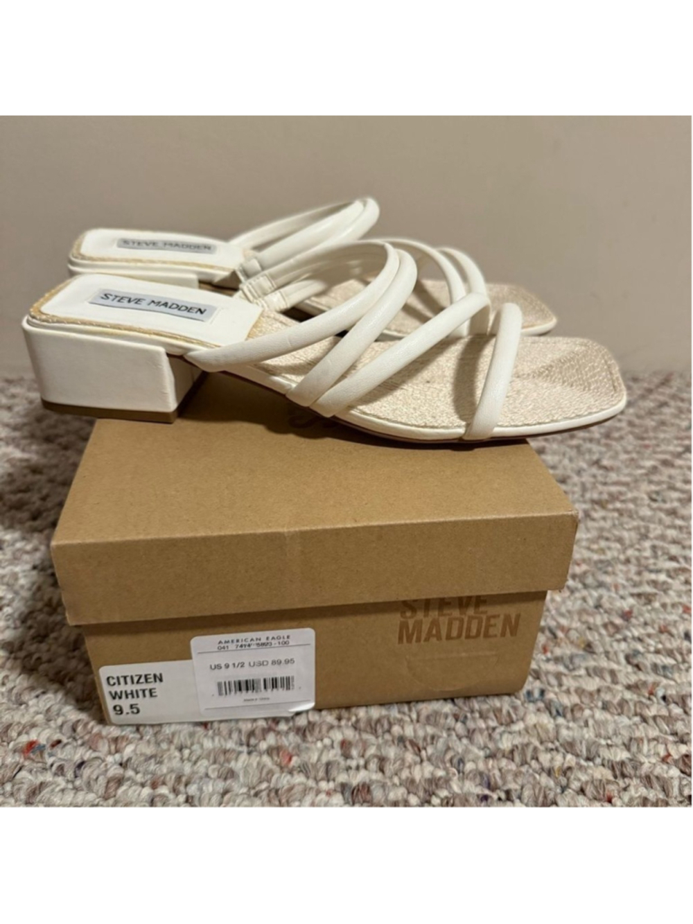 Steve Madden Citizen Strappy Sandal White- Size 9.5
